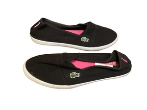Lacoste flache Damenschuhe US 10 schwarz Slipper Freizeit Mode Marice Sport - Bild 1 von 11