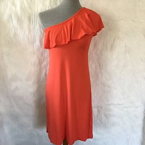 Premise Size XS Dress NWT Cut and Sew Dark Coral Ruffle One Shoulder Trendy - Picture 1 of 3