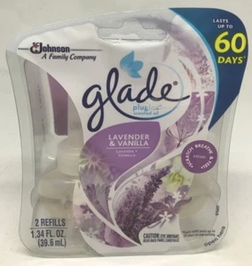 2 Glade Plugins Scented Oil Refill, Lavender & Vanilla 1.34 OZ - Picture 1 of 1