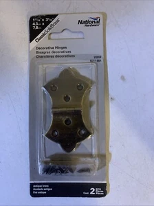National Hardware N211-854 Decorative Hinges, 1-11/16" x 3-1/16", Antique Brass - Picture 1 of 2