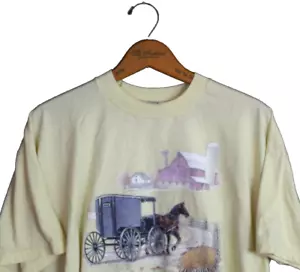 Vintage Amish Country T-Shirt Pferd Buggy Größe XL Lancaster PA Einzelstich USA - Bild 1 von 14