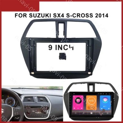 Painel painel fáscia rádio carro 9"" quadro para Suzuki SX4 S-Cross 2014 - Imagem 1 de 4