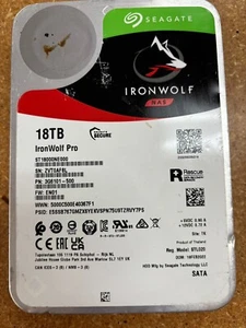 For Parts Seagate IronWolf Pro 18TB SATA 6Gb/s 3,5" NAS Festplatte - ST18000NE000 - Bild 1 von 3