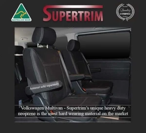 Premium neoprene rear FBMP captain seat covers fit Volkswagen Multivan (2004-on) - Picture 1 of 11