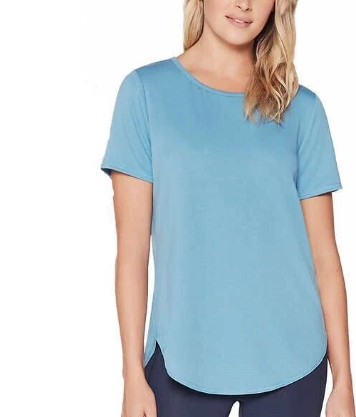 SKECHERS WOMENS GO WALK SOFT FEEL FRENCH TERRY TUNIC TOP HI LOW HEM (BLUE XXL)