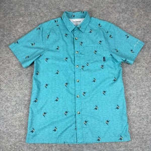 Columbia Omni Shade Button Up Shirt Vented Sword Fish Blue Mens Small S - Picture 1 of 14