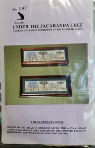 The Cat Cross Stitch Kit Elephant Walk Under the Jacaranda Tree w/Overdyed Floss - Picture 1 of 4