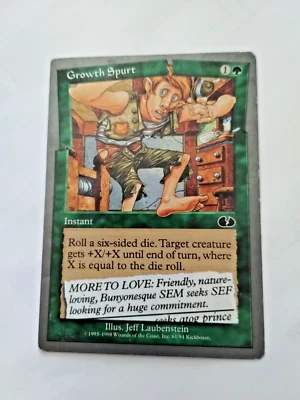 MTG Growth Spurt Unglued Regular Common - Some Edge Wear - See Pics - Image 1 of 4