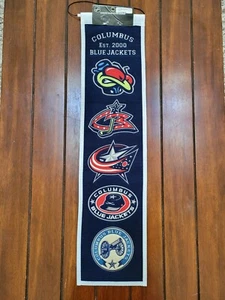Winning Streak NHL Hockey Columbus Blue Jackets Genuine Wool Team Banner - Picture 1 of 8
