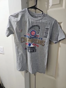 MLB Chicago Cubs World Series T-Shirt Championship 2016 Youth 10/12 Majestic - Picture 1 of 3