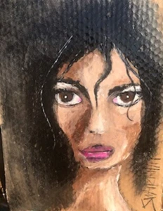 MICHAEL JACKSON PAINTING Original SWARTZMILLER DNA SIGNED  Art UPCYCLED UNIQUE - Picture 1 of 12