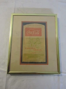 Vintage Coca Cola Paper Bottle Wrap Bag 1933 Framed With Glass - Picture 1 of 5