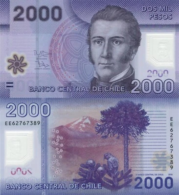 Chile 2000 Pesos (2016) - Nalcas National Reserve/Polymer p-162f, B297f UNC - Image 1 of 3
