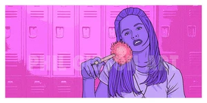 Original "Totally Clueless" Art Print Clueless Blu Poster Cher Beverly Hills 90s - Picture 1 of 1