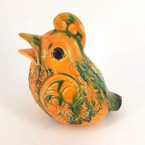 Keramik Rebhuhn Vogel Orange Grün Glasur Streuer Löcher Zucker Parmesan Vintage - Bild 1 von 11