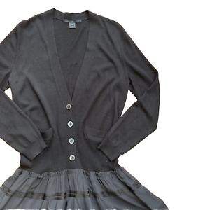 Marc Jacobs Dress Black Sz L Marc by Silk Top Long Sleeve Knit Designer Jumper