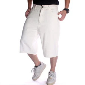 Mens Denim Baggy Hip-hop Skateboard Loose Hip Hop Jeans Shorts Pants Plus Size - Picture 1 of 17