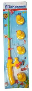 5PC HOOK A DUCK KIDS BATHTIME FISHING GAME SUMMER GARDEN POOL TOY ROD SET - Picture 1 of 2