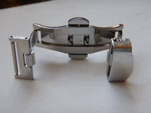 FÜR ARMBAND 18mm DREIFACH FALTSCHLIESSE "SCHMETTERLING" 16mm STAHL MIT DRÜCKERN - Bild 1 von 12