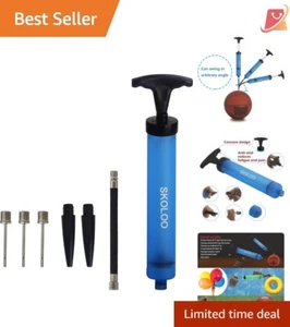 10-Inch Portable Manual Air Pump Kit for Sports Balls & Inflatables - Blue - Picture 1 of 11