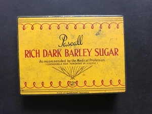 PASCALL VINTAGE 1950's RICH DARK BARLEY SUGAR TIN, MADE AT CLAREMONT TASMANIA - Picture 1 of 2