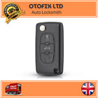 3 Button Key Fob Remote Case + Key Cut Service Va2 For Peugeot, Citroen Ce0536