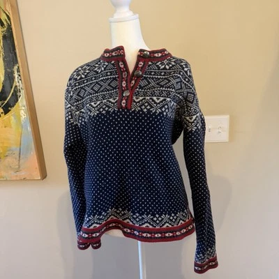 Suéter de Lana LL Bean Fair Isle Vintage Años 90 Para Mujer Talla Mediana Colorido Foto 1 de 4
