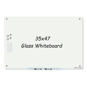 Magnetic Whiteboard, Glass Dry Erase Board 4' x 3' White Surface, White Board... - Picture 1 of 7