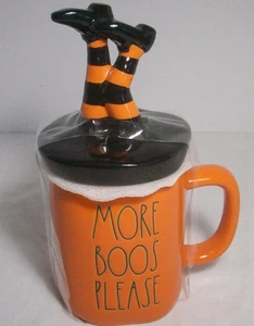 Magenta Rae Dunn Artisan Coll: MORE BOOS PLEASE: Halloween Witch Legs Mug:EXC:NR - Picture 1 of 4
