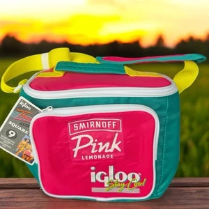 Igloo Stay Cool Retro Throwback 9 Can Soft Square Lunch Cooler Bag Smirnoff NEW! - Picture 1 of 6