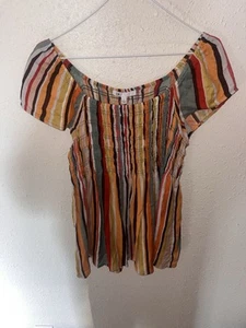 Blusa Top Mujer DR2 Talla S Multicolor Volantes Elastizada Informal - Imagen 1 de 10