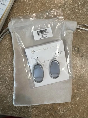 Kendra Scott ~ Pendientes colgantes Elle ~ Pizarra ojo de gato y tono plata Foto 1 de 4