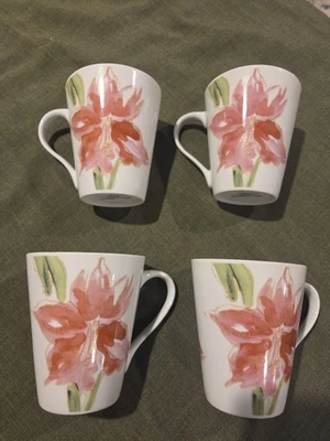 Set of 4 Amaryllis Coffee/Tea Mugs by Paula Deen 8 - Image 1 of 3