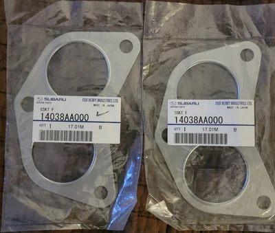 Juntas de colector de escape originales Subaru OEM 14038AA000 Turbo WRX STI Legacy 2 piezas Foto 1 de 2