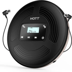 HOTT CD903TF Lettore CD Portatile Bluetooth Ricaricabile con Trasmettitore FM e T - Foto 1 di 6