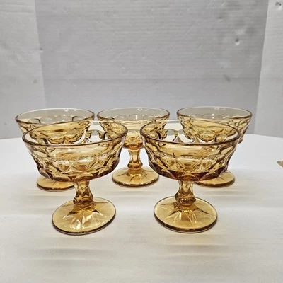 Vintage Noritake Perspective Amber 4" Desert/ Ice cream Goblet Set of 5 Dishes - Image 1 of 4