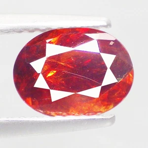 1.72 Cts SUPERIOR (8 x 6 mm) UNHEATED REDDISH ORANGE OVAL SPAIN SPHALERITE GEMS - Picture 1 of 7