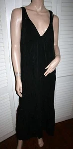 Diane Von Furstenberg 100% Cupro Black Maxi Dress 12 - Picture 1 of 6