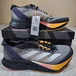 Adidas Adizero Boston 12 Black/Orange Womens Size 9.5 New IF9221 - Picture 1 of 9