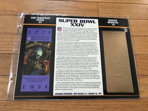Super Bowl 24 49ers vs. Broncos 22kt Gold Ticket Panel - Willabee Ward (NEW) Cover