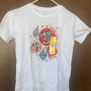 Disney Mickey and Friends Girl’s Holiday T-Shirt Size Large (10-12) Minnie Mouse - Picture 1 of 3