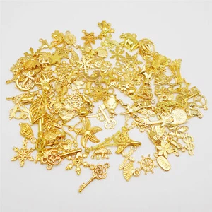 50 PIEZAS Dijes de Oro a Granel Aleación Joyería Colgante para Collar Pulsera Pendiente Decoración - Imagen 1 de 5
