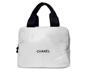 CHANEL Mini Boston White Cosmetic Pouch Makeup Storage Bag Novelty New Japan - Picture 1 of 4