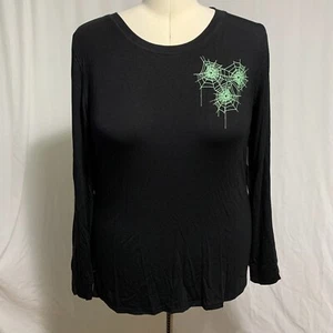 Torrid Sleep Tee Shirt Spiderweb Halloween Super Soft Long Sleeve Plus 2 18 20 - Picture 1 of 4