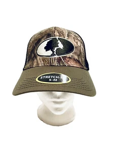 Mossy Oak Men's Stretch Fit Baseball Black Mesh Hat Cap w/Oval Tree Logo Sz. S/M - Picture 1 of 6