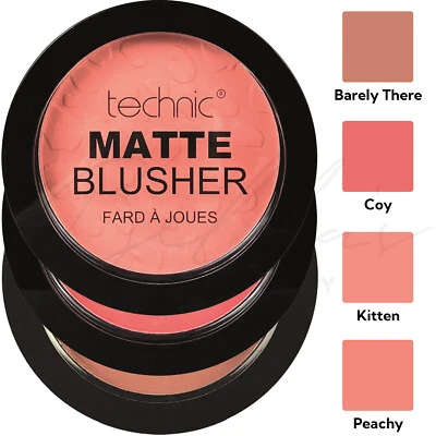 TECHNIC Matte Blusher Vegan 11g *Barely There /Coy / Kitten / Peach* *CHOOSE* - Image 1 of 2