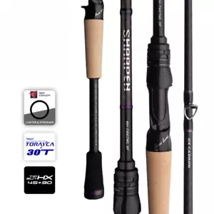 Soft Lure Long Spinning and Casting Action Rods FUJI Components Bass Pike Rod - Picture 1 of 12