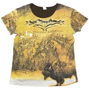 Sturgis Black Hill Rally 2008 T-Shirt Damen L vorne All Over Print Biker - Bild 1 von 10