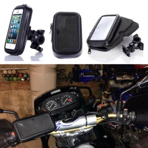 Motorcycle Mobile Phone Holder Waterproof Case Bag Cover Handlebar Mount Stand - Photo 1 sur 12