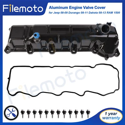 Aluminum Valve Cover for 09-13 RAM 1500 08-11 Dakota 08-09 Grand Cherokee 4.7L - Image 1 of 4